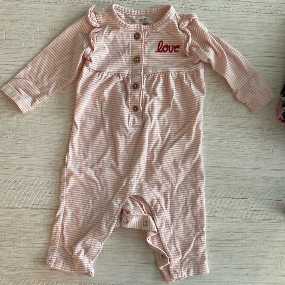 Carter’s 3-6 month pink striped romper